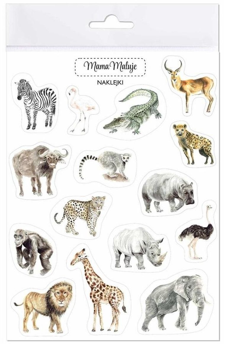 Mama Maluje, naklejki, zwierzęta Afryki