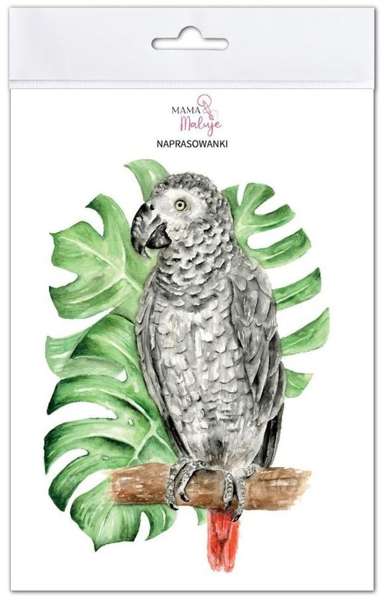 Mama Maluje, naprasowanki na ubrania, Papuga Żako