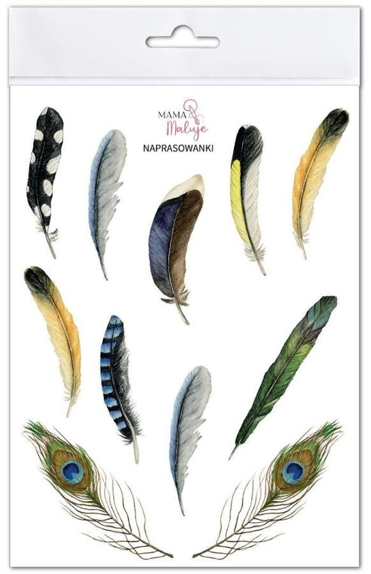 Mama Maluje, naprasowanki na ubrania, Pióra