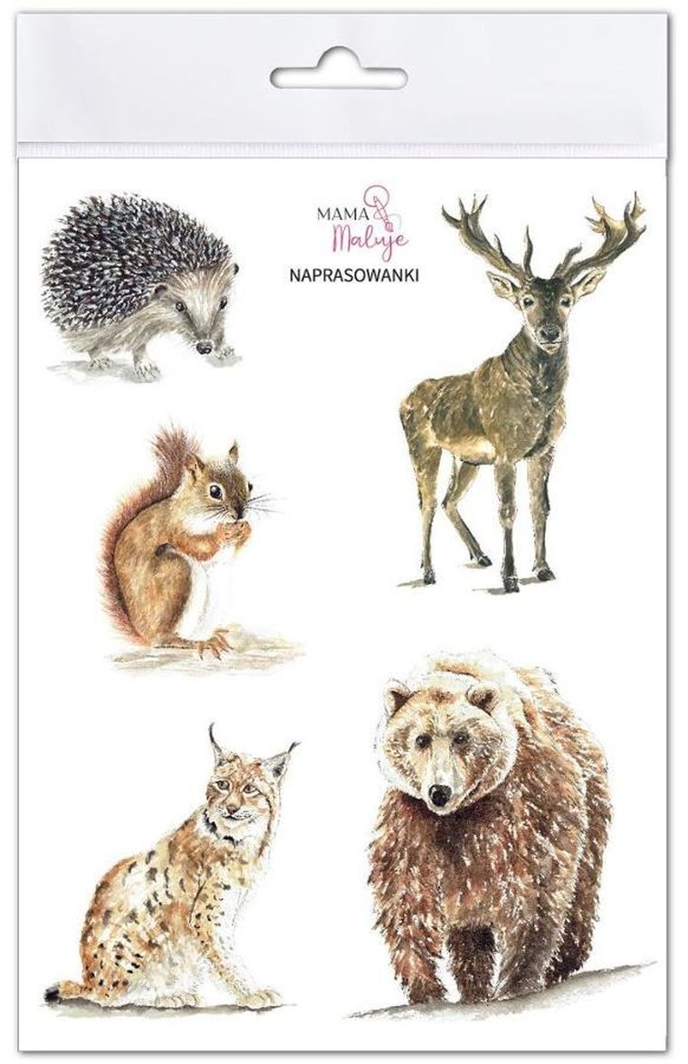Mama Maluje, naprasowanki na ubrania, Zwierzęta leśne