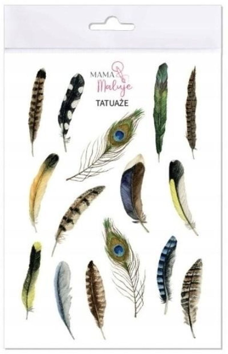 Mama Maluje, tatuaże zmywalne, Pióra