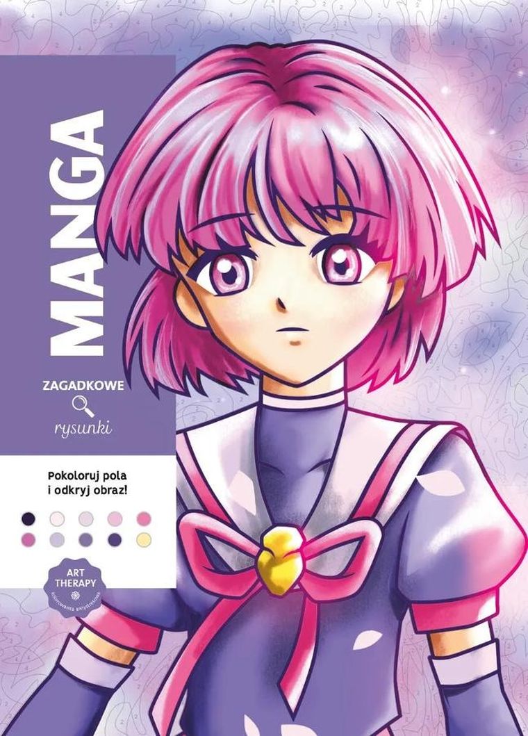 Manga. Zagadkowe rysunki. Art therapy. Kolorowanka antystresowa