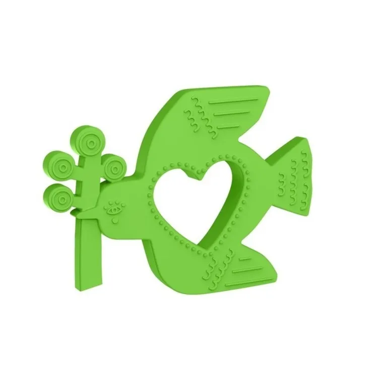 Manhattan Toy, zielony ptaszek, silikonowy gryzak