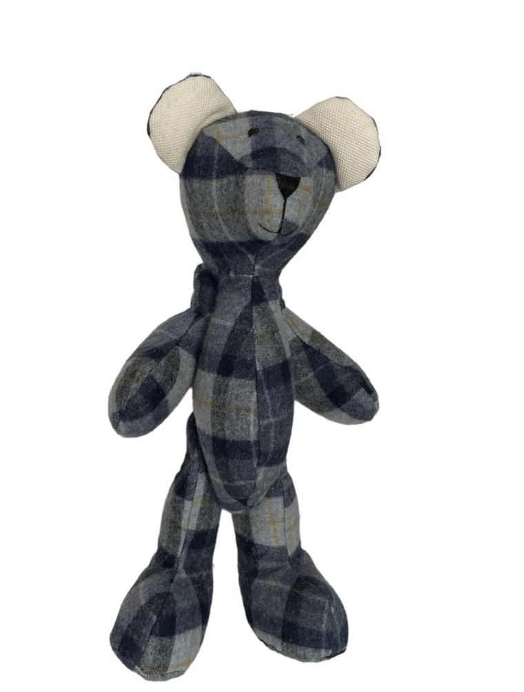 Manufaktura Misia, miś Józek, rozmiar L, krata niebiesko/szara