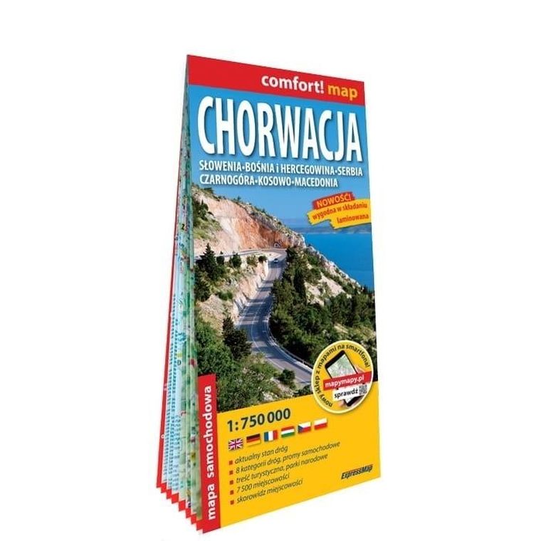 Mapa. Chorwacja, Słowenia 1:750 000