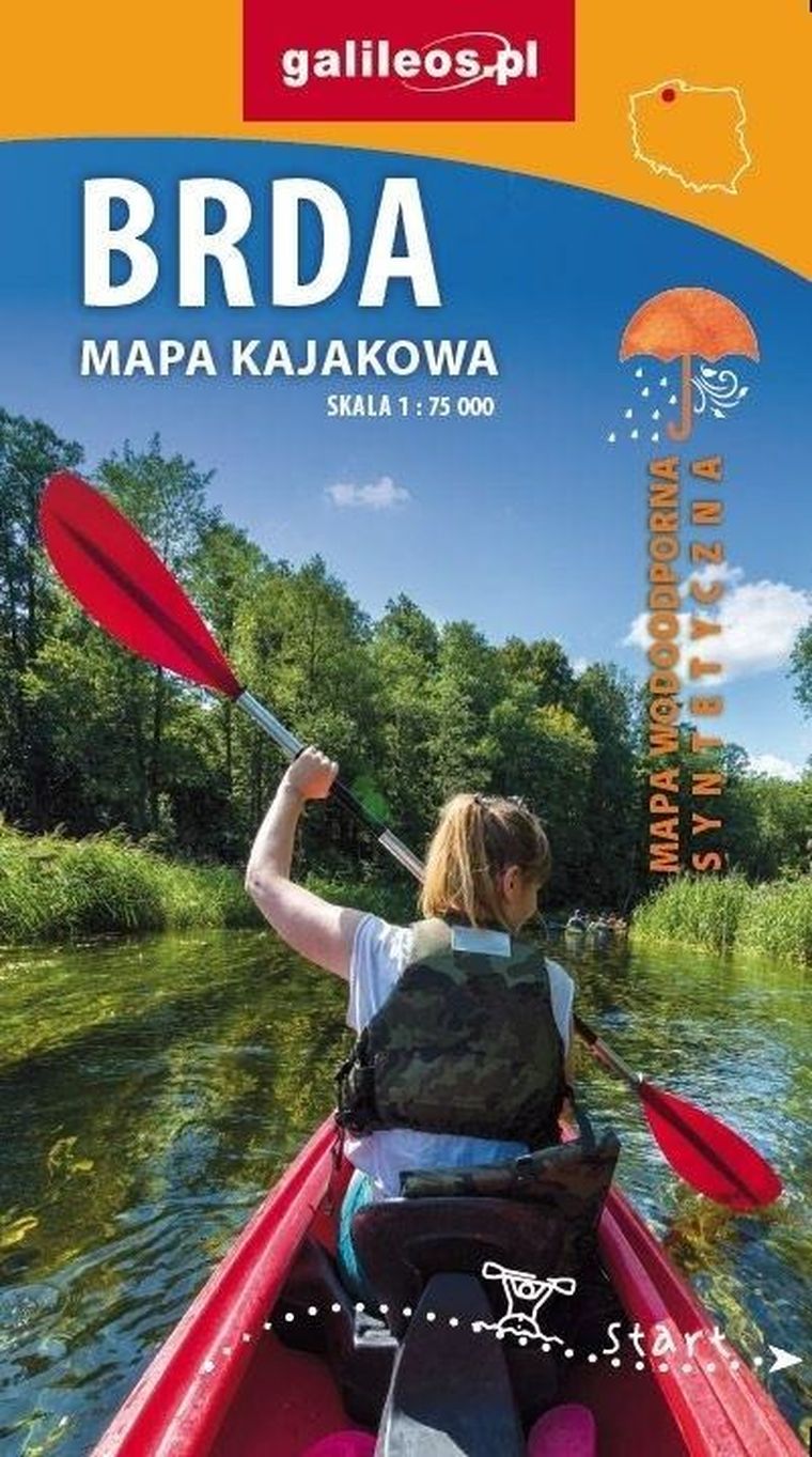 Mapa kajakowa. Brda 1:75 000. Wodoodporna