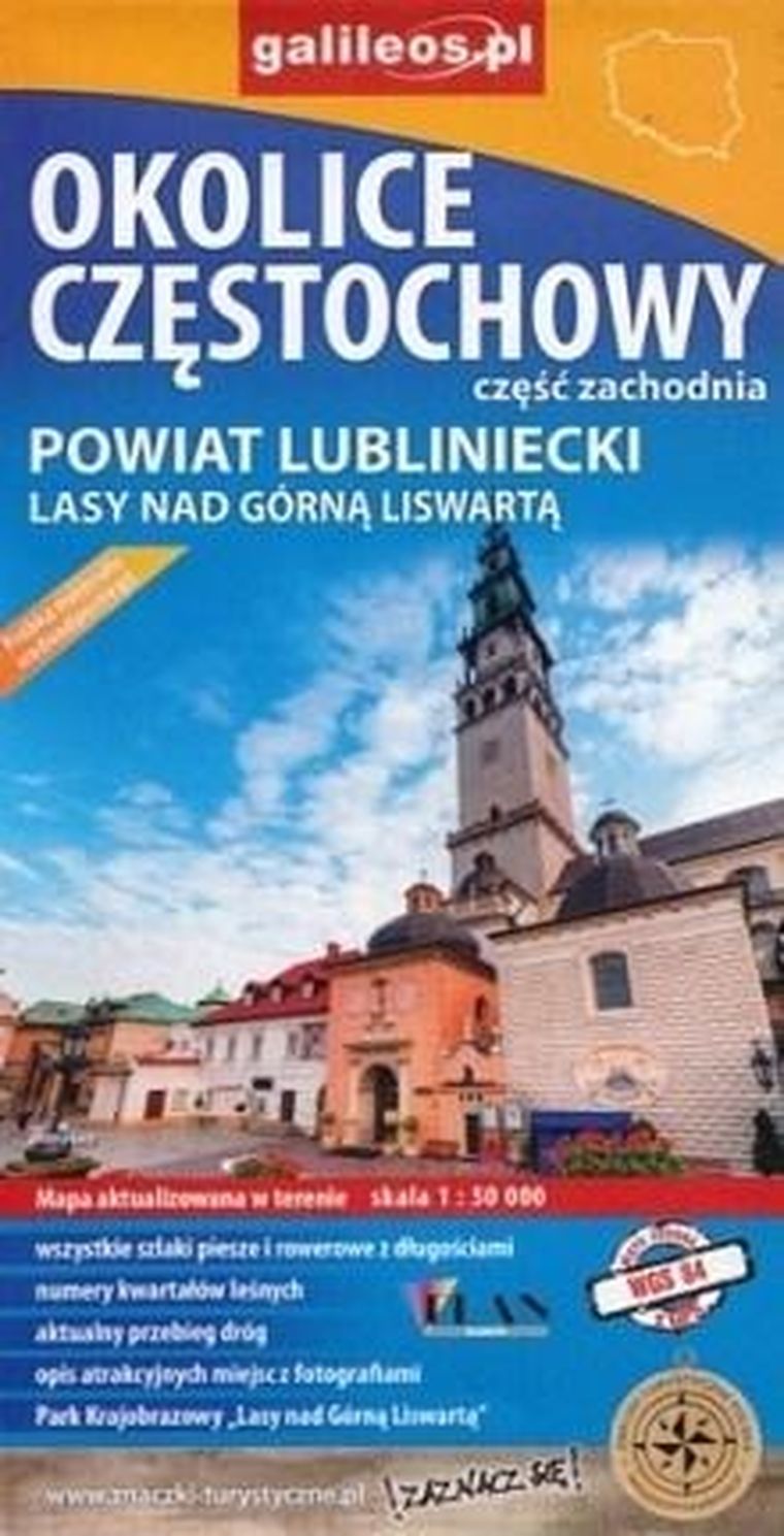 Mapa. Okolice Częstochowy. Część zachodnia 1:50 000