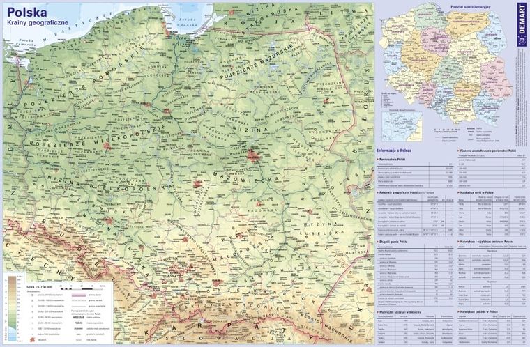 Mapa Polski, podkładka na biurko, mata