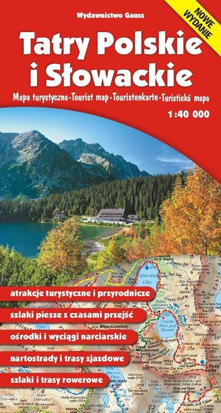 Mapa. Tatry Polskie i Słowackie