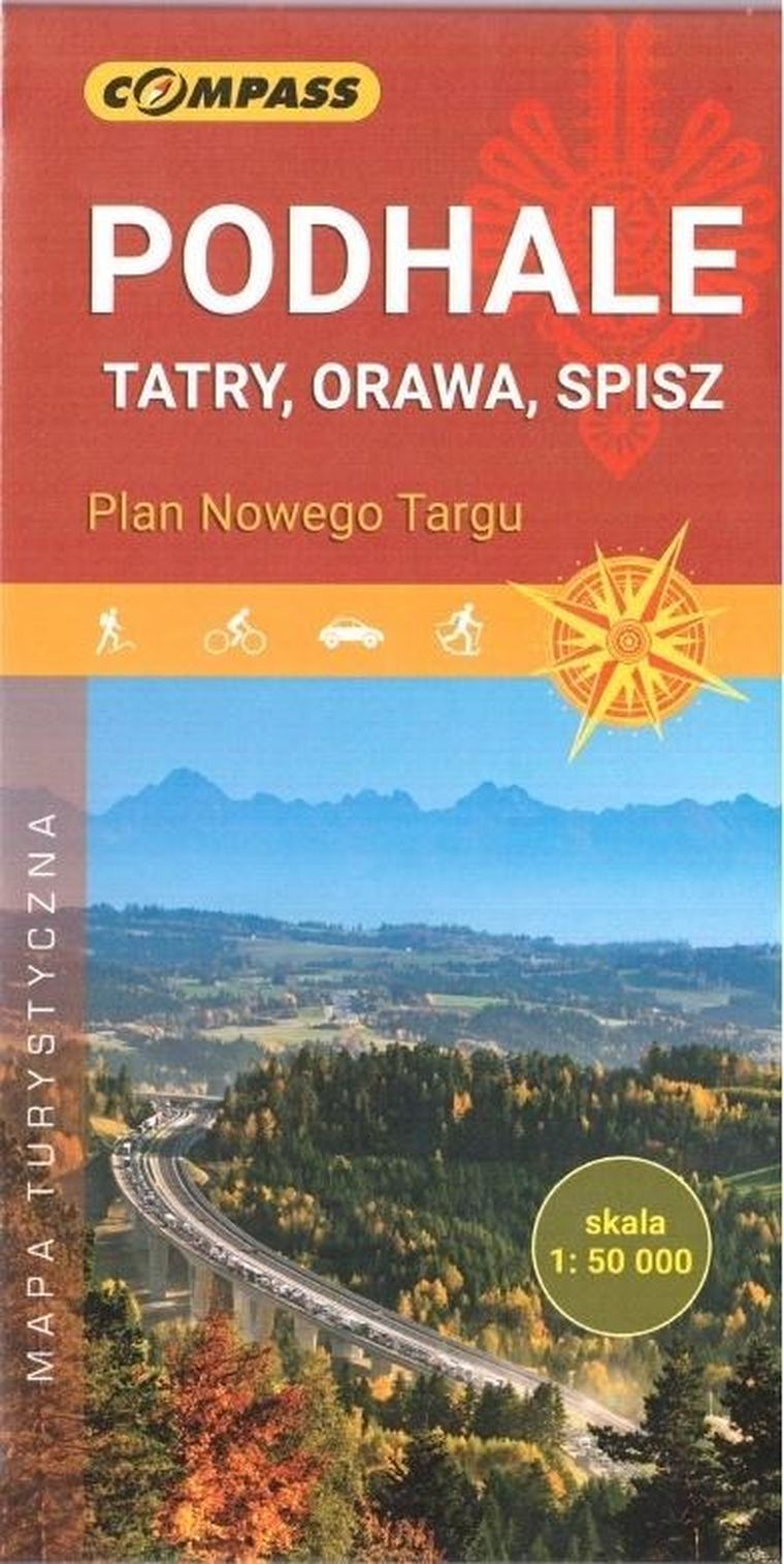 Mapa turystyczna - Podhale, Tatry, Orawa, Spisz 1:50 000