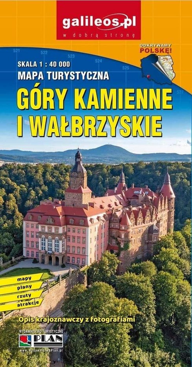Mapa turystyczna. Góry Kamienne i Wałbrzyskie