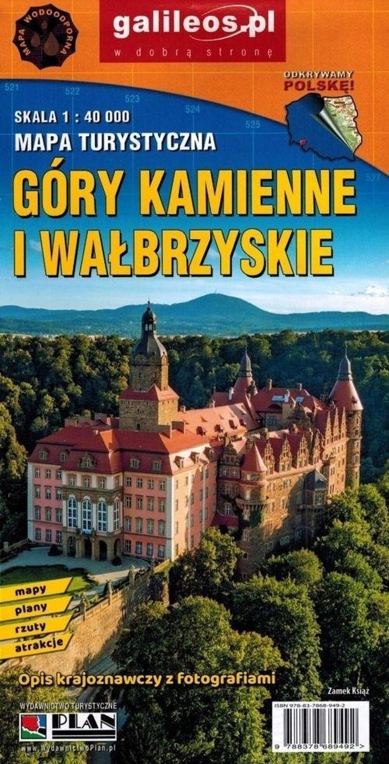 Mapa turystyczna. Góry Kamienne i Wałbrzyskie
