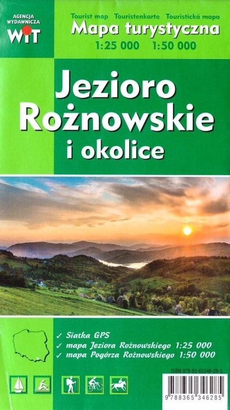 Mapa turystyczna. Jezioro Rożnowskie i okolice 1:25 000