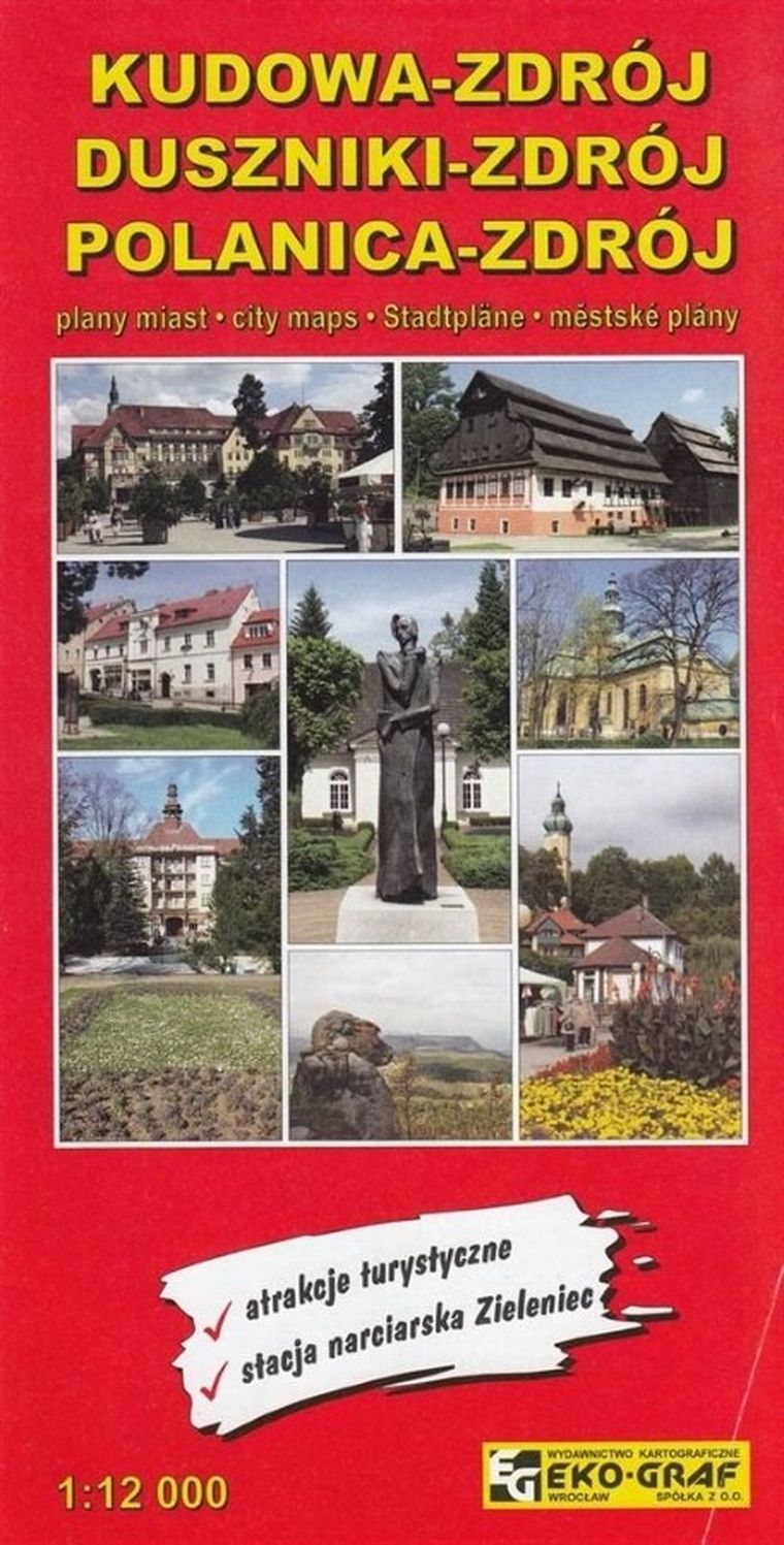 Mapa turystyczna. Kudowa, Duszniki, Polanica 1:12 000