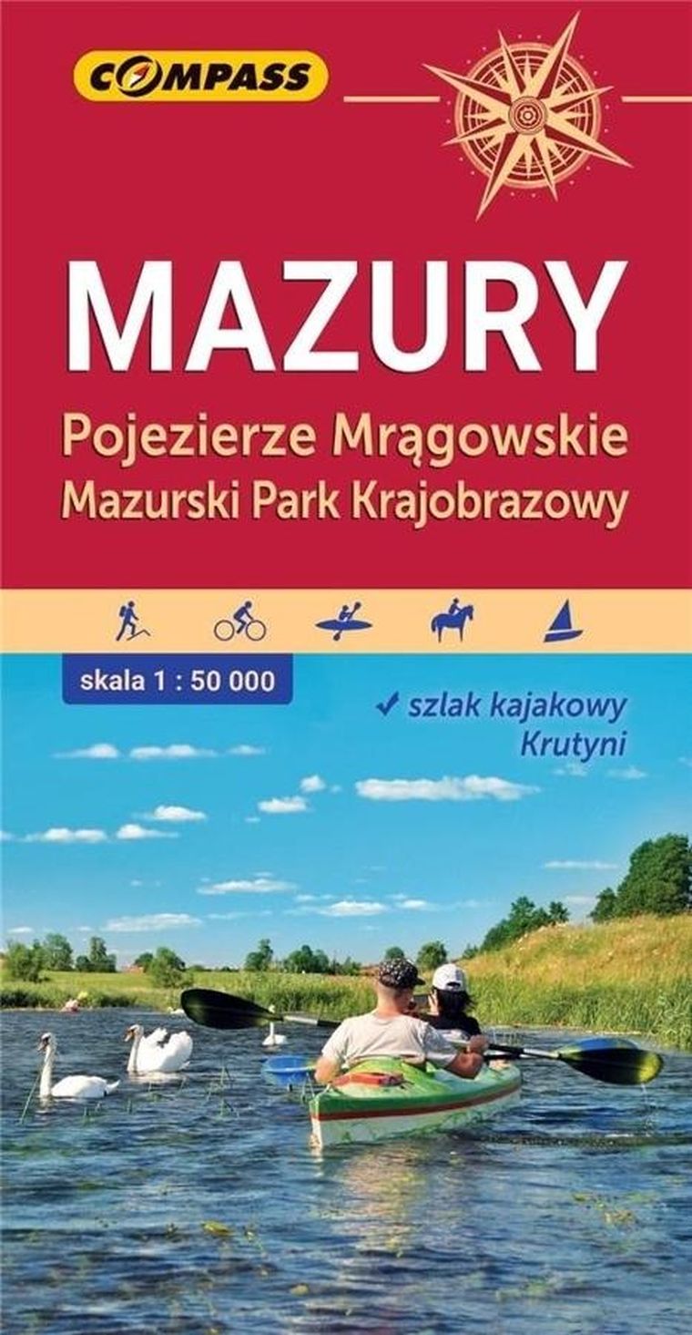 Mapa turystyczna. Mazury. Pojezierze Mrągowskie 1:50 000