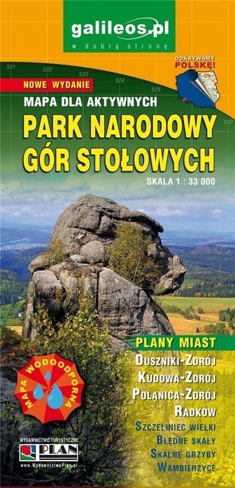 Mapa turystyczna. Park Narodowy Gór Stołowych