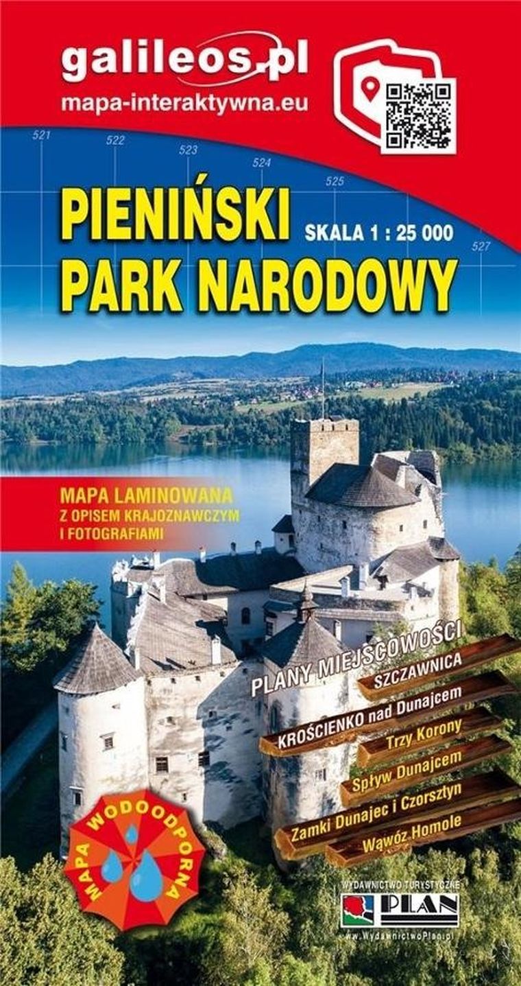 Mapa turystyczna. Pieniński PN 1:25 000 laminat