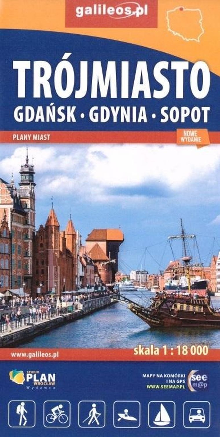 Mapa turystyczna. Trójmiasto
