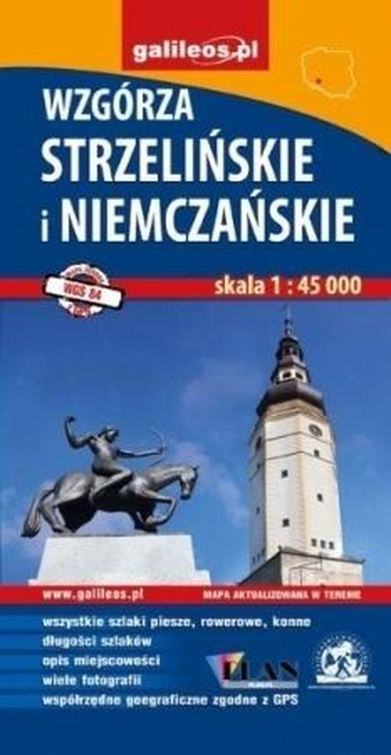Mapa turystyczna. Wzgórza Strzelińskie