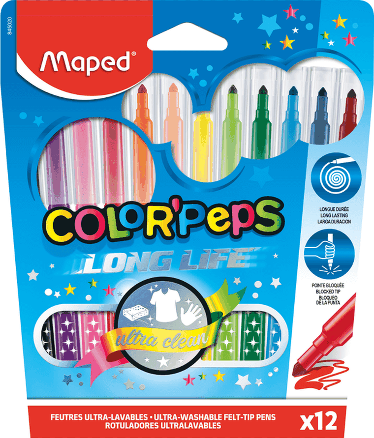 Maped, Color'Peps, flamastry, 12 kolorów