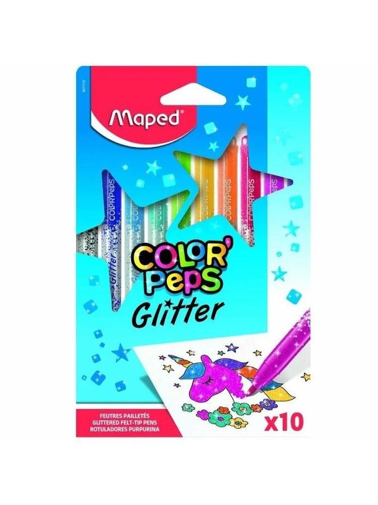 Maped, Color'Peps, flamastry brokatowe, 10 kolorów