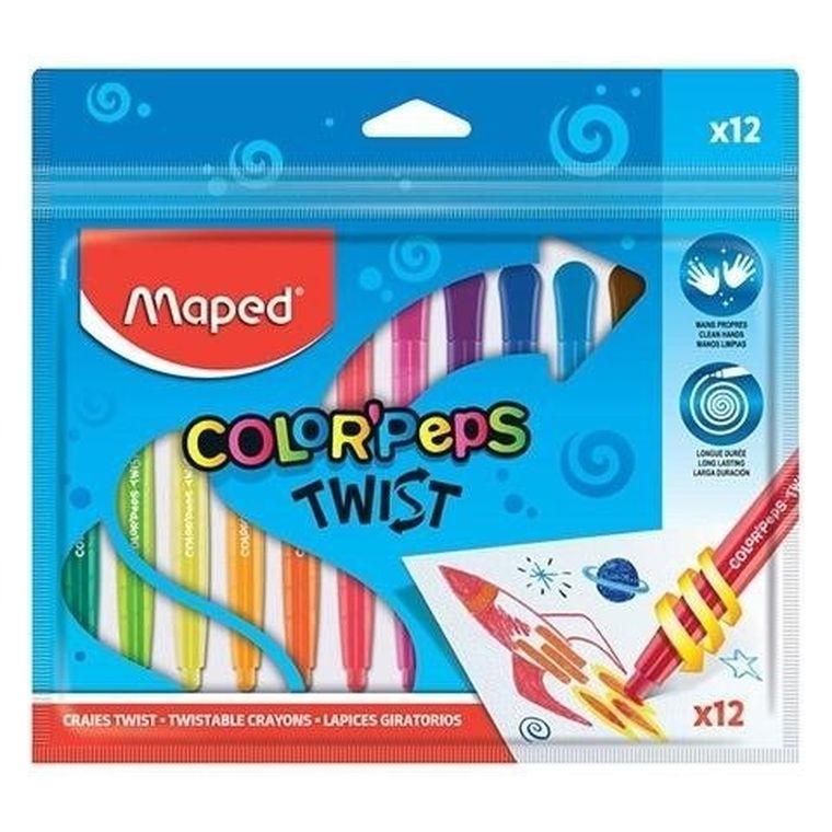 Maped, Colorpeps, kredki świecowe, wykręcane, 12 kolorów