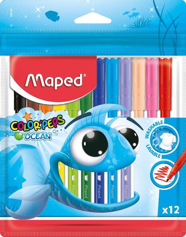 Maped, Colorpeps Ocean, flamastry, 12 kolorów w etui