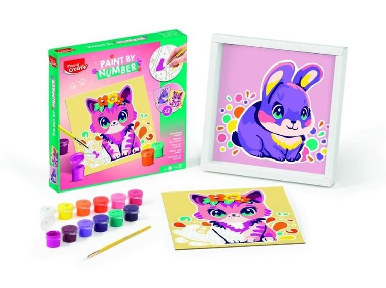 Maped Creativ, malowanie po numerach, Kotek i Króliczek