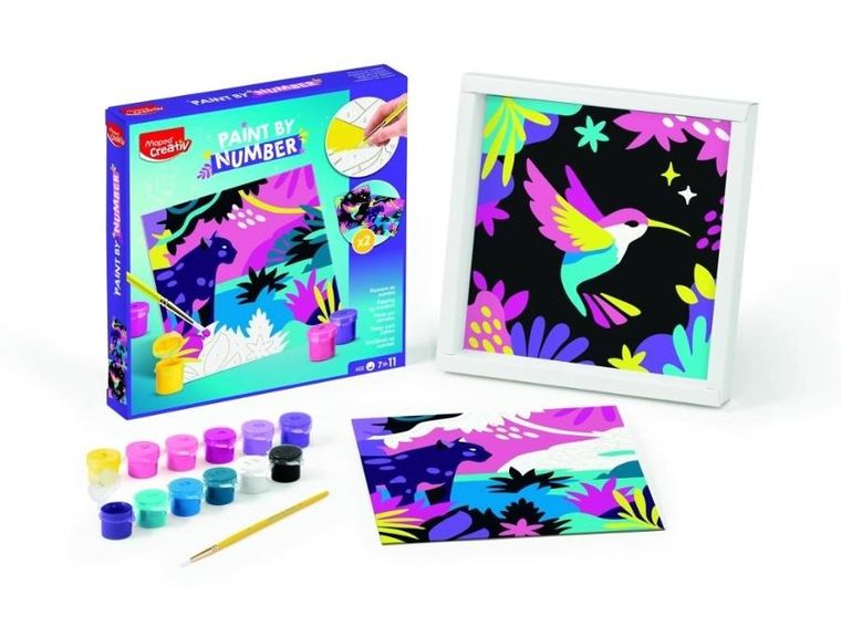 Maped Creativ, malowanie po numerach, Lepard i Ptaszek
