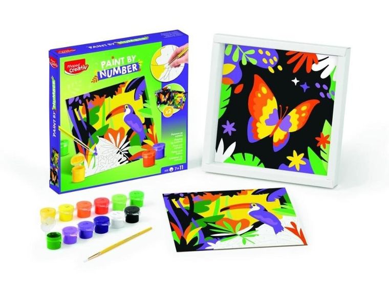 Maped Creativ, malowanie po numerach, Papuga i Motyl