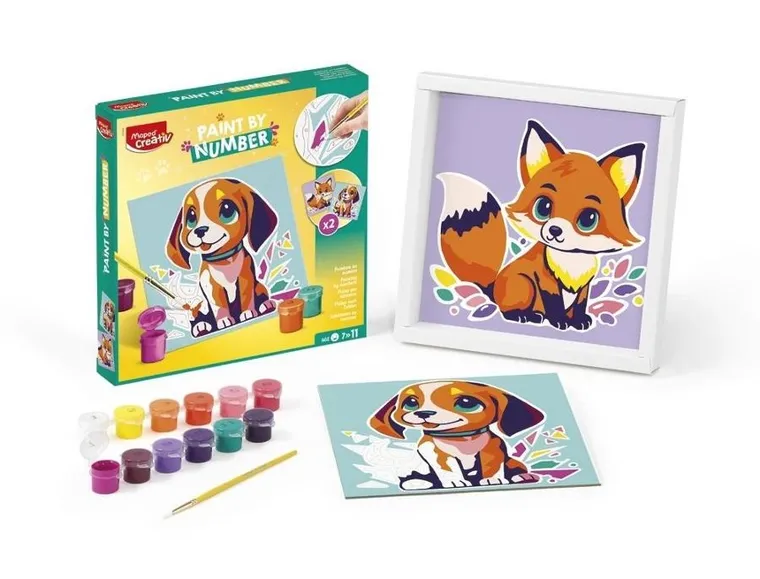 Maped Creativ, malowanie po numerach, Piesek i Lisek
