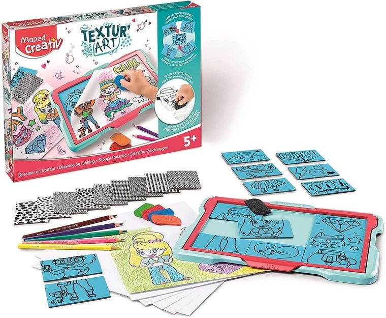 Maped Creativ, Textur'Art, tablica do odrysowywania, zestaw artystyczny, czerwono-niebieski