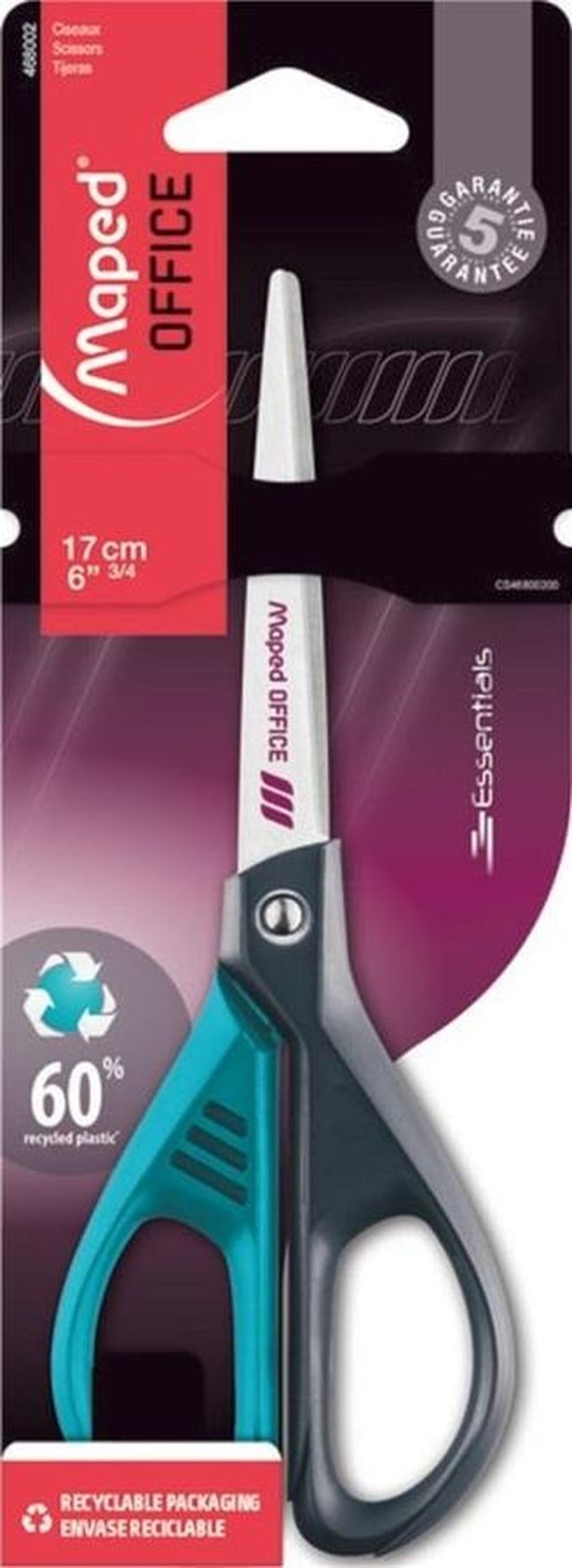 Maped, Essentials Green Deco, nożyczki, 17 cm