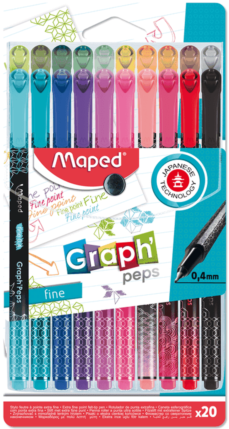 Maped, Graphpe, cienkopisy, 20 kolorów
