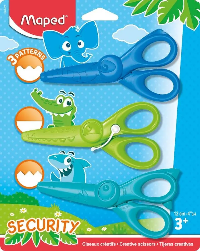 Maped, Kidicraft, nożyczki kreatywne, 12 cm, 3 szt.