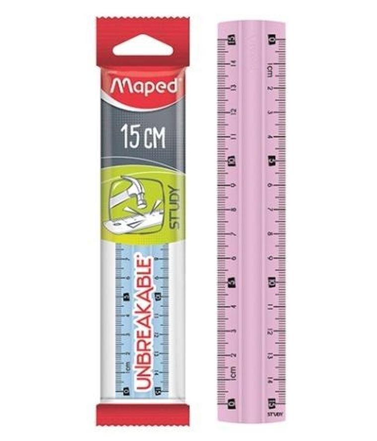 Maped, linijka niełamliwa, 15 cm, 2 kolory