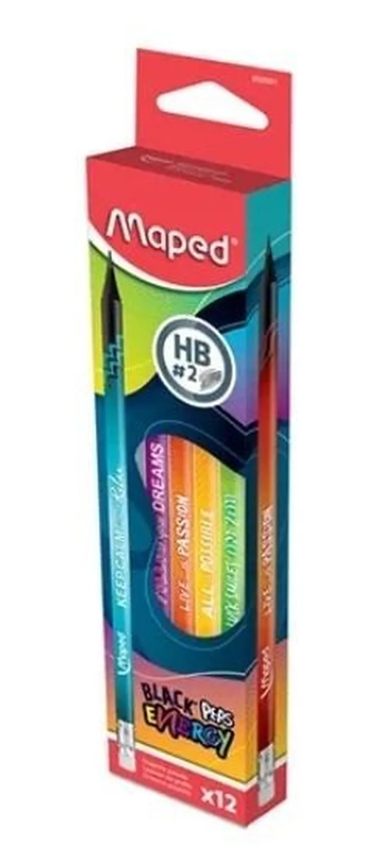 Maped, ołówek z gumką, Energy HB, 12 szt.