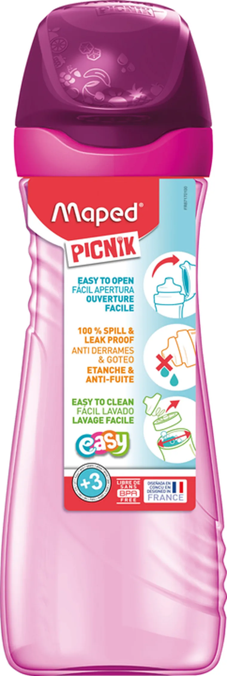 Maped Picnik, Origins, bidon, butelka, różowa, 580 ml