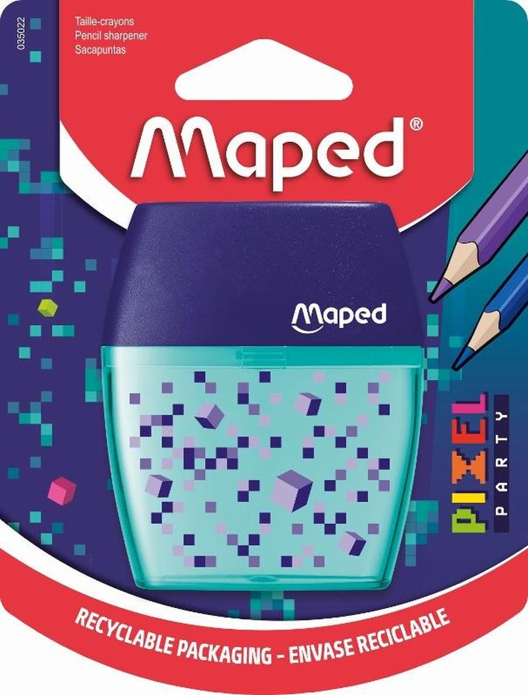 Maped, Shaker, temperówka, 2 otwory, pixel