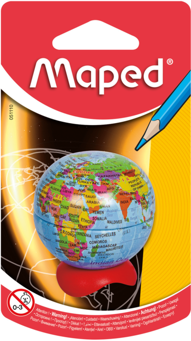 Maped, temperówka, globus