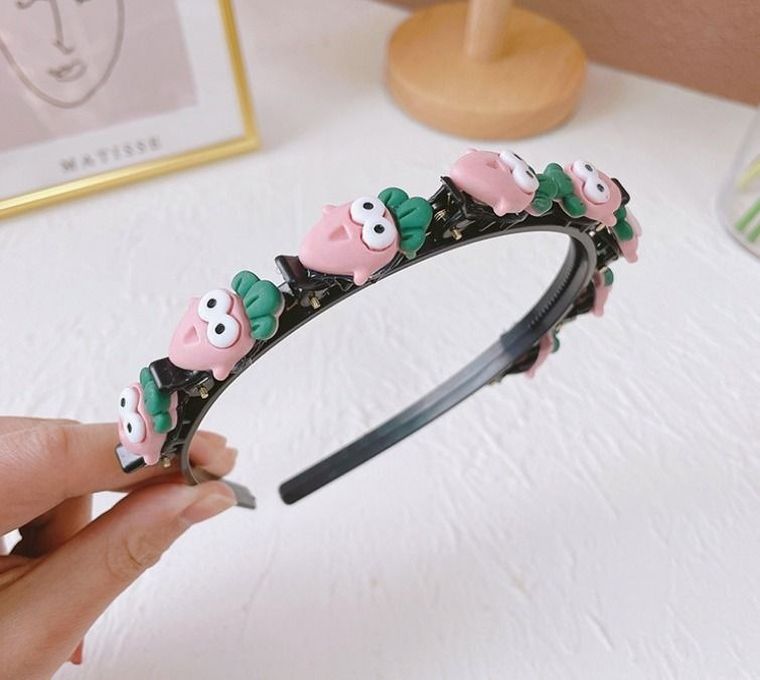 Marchewka, opaska na głowę ze spinkami do włosów