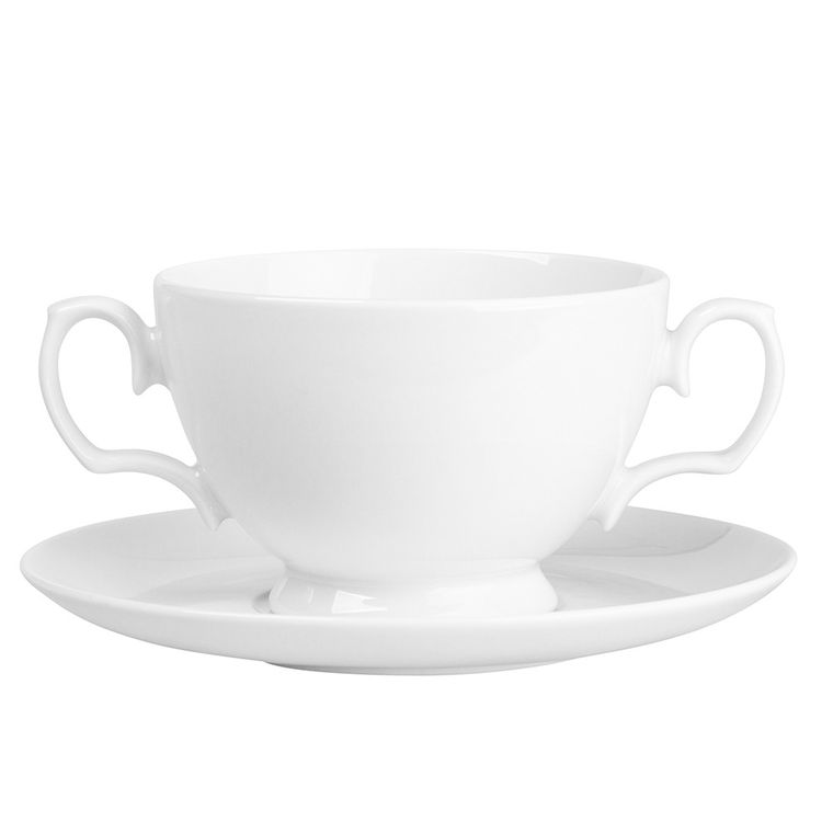 MariaPaula, klasyka biała, zestaw do bulionu, 350 ml/17 cm