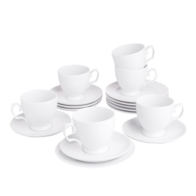 MariaPaula, klasyka biała, zestaw kawowy 6/18