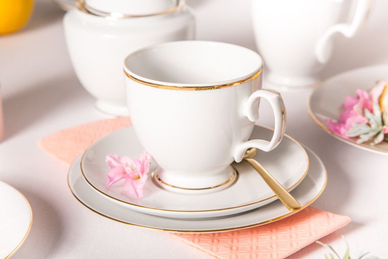 MariaPaula, klasyka złota linia, zestaw kawowy 6/18