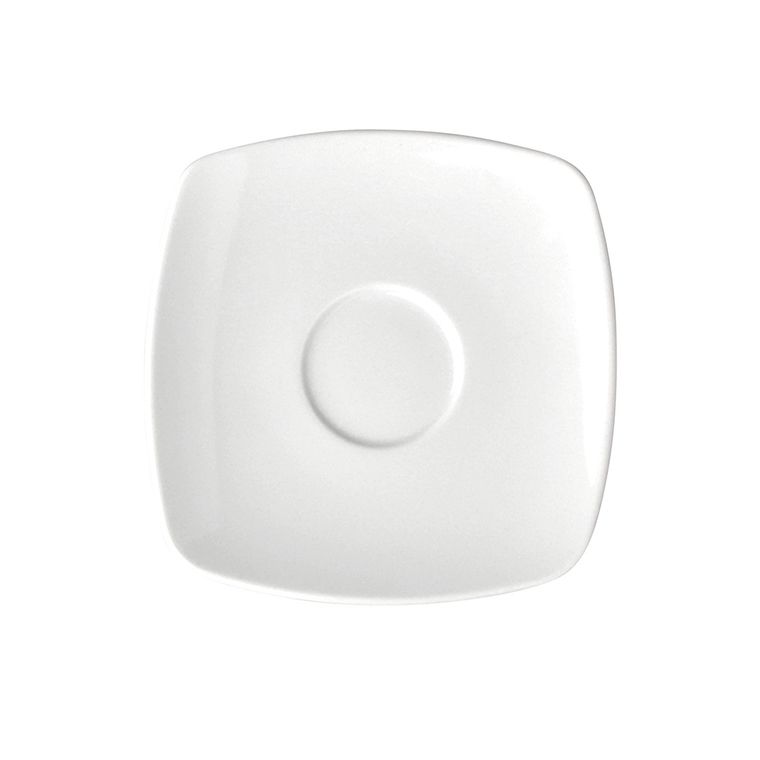 MariaPaula, Moderna kwadratowa biała, spodek 16 cm