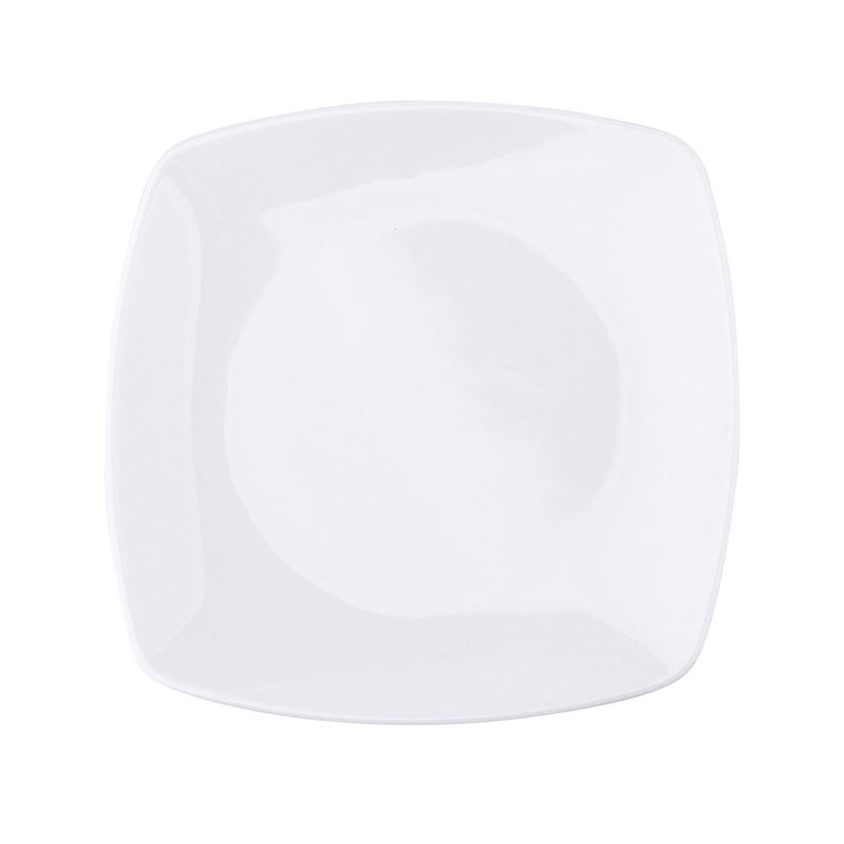 MariaPaula, Moderna kwadratowa biała, talerz deserowy, 18 cm