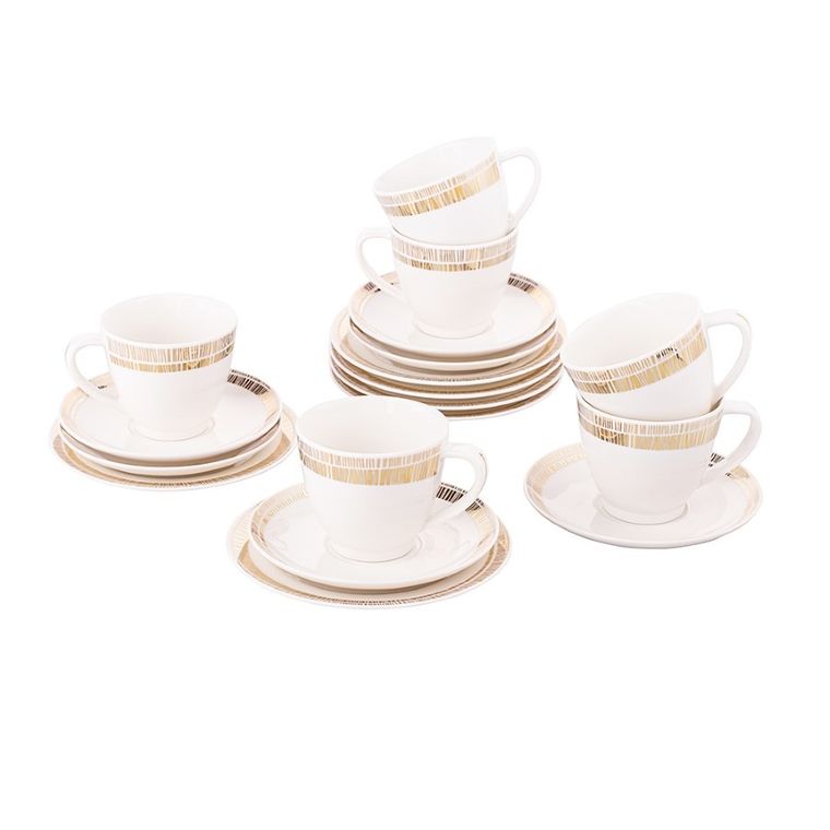 MariaPaula, Nova Solaris, zestaw kawowy dla 6 osób, Ecru, 18 elementów