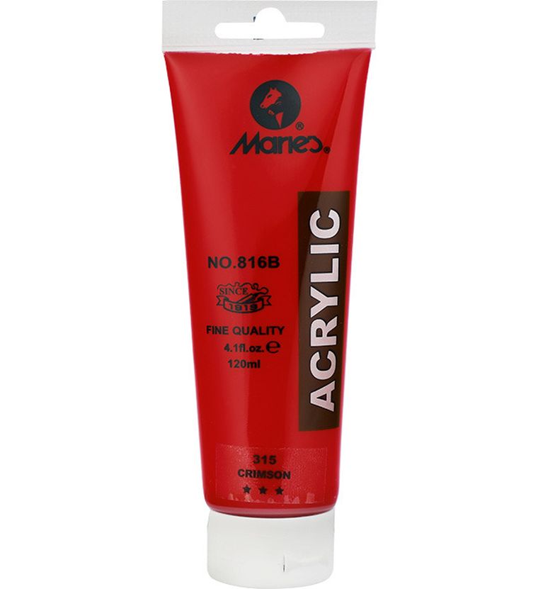 Maries, farba akrylowa, czerwona, 120 ml