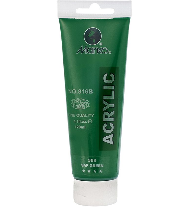 Maries, farba akrylowa, zielona, 120 ml