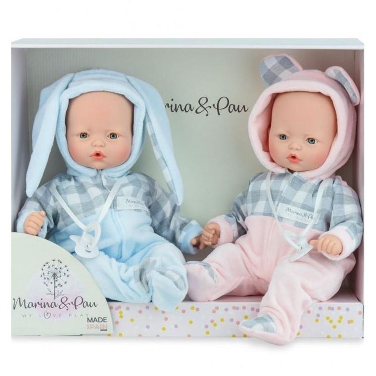 Marina&Pau, Pitus Mellizos, zestaw lalek hiszpańskich, płaczące, 40 cm, 2 szt.